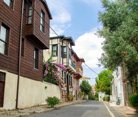 Island street in the old town in istanbul