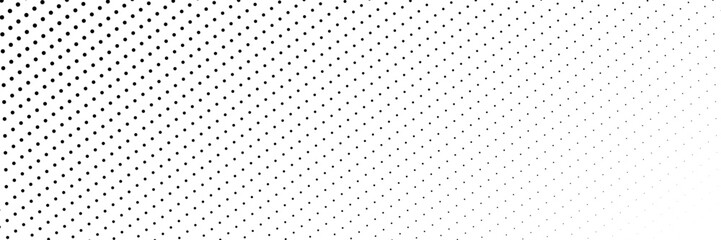 Dotted gradient vector illustration, white and black halftone background, horizontal seamless dotted lines, monochrome dots texture backdrop, retro effect. modern