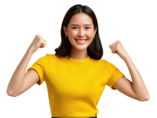 Confident Smile: A vibrant woman radiates self-assurance and joy, captured in a portrait that celebrates inner strength and positive energy. 