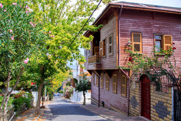 street buildings in the old  town of prince islands, adalar, istanbul