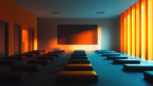 Breakout Room. Seminar Workshop for Group Team Conference in 3d Illustration