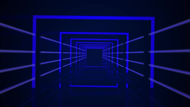Motion graphic Digital Tunnel Grid Futuristic abstract digital Grid Abstract High-tech backdrop line technology background concept. Technology digital rectangular tunnel grid flying through space - Powered by Adobe
