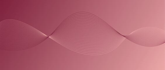 Abstract wave lines in maroon-cream gradient on minimalist background. Futuristic and dynamic look, perfect for tech, digital, and modern design projects.