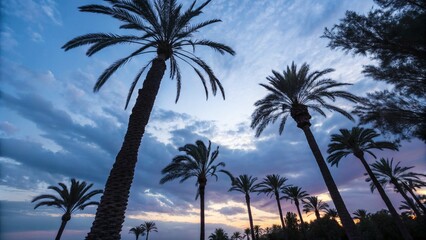 palm trees at sunset