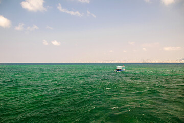 fishing boat moving on the sea
