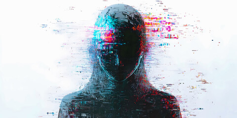 Digital Disintegration, ai generated,
