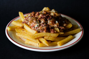 Classic Meal Of Corned Beef Hash and Chips