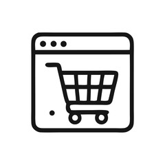 E-commerce Shopping Cart Icon – Online Store Web Illustration