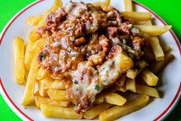 Classic Meal Of Corned Beef Hash and Chips