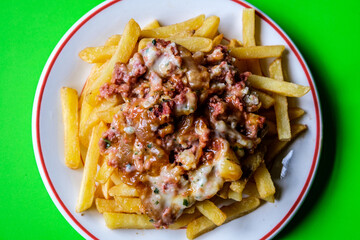 Classic Meal Of Corned Beef Hash and Chips
