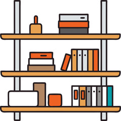 Shelves  vector white background  vector line art white and back , white background
