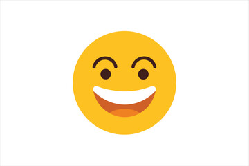 Laughing and Smiling Emoji on White Background for Chat UI