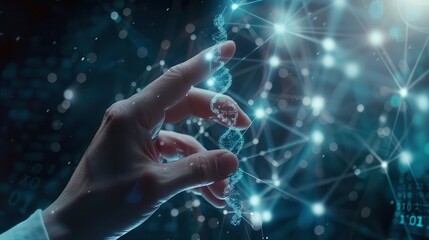 Medicine doctor touching medical global network, Computing electronic medical record. DNA. Digital healthcare and network connection on virtual interface, medical technology and innovation concept