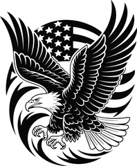 Fototapeta premium Distressed American Eagle Flag svg, American Eagle Flag SVG, Eagle svg, Eagle Flag SVG, 4th of July svg, distressed flag svg, patriotic svgPatriotic Dxf Svg Png Files American Eagle Flag Power Claw Wa