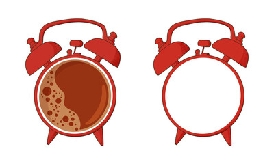 Coffee Time Illustration Red Set