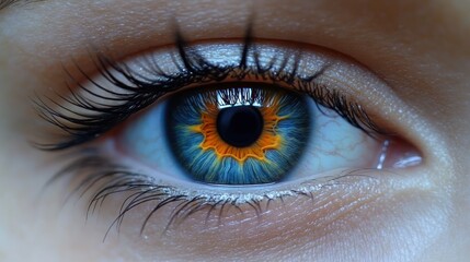 Close-up of an eye with a unique iris pattern