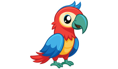 Adorable cartoon macaw parrot illustration
