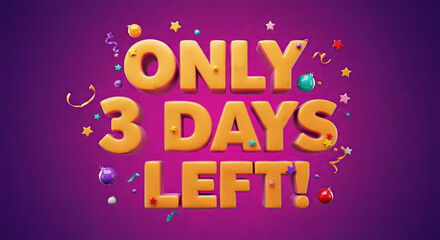 Countdown to event with festive decorations and colorful background for promotion
