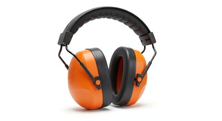 Orange and black safety ear muffs