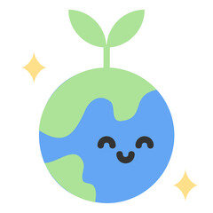 Clean earth with sprout icon