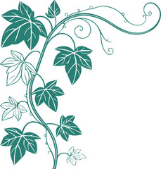 Whimsical twisted leafy vine frame in pastel green tones light fairy tale inspired border design clean white background made for stock imagery