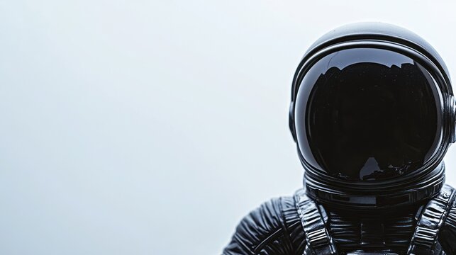 Close-up of a black astronaut helmet