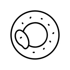 Simple bagel illustration with a plain design and minimal details  