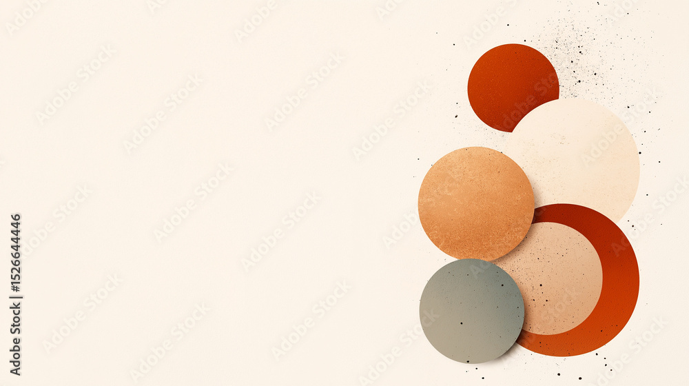 Poster abstract geometric circle composition: a visually engaging composition of layered circles in various