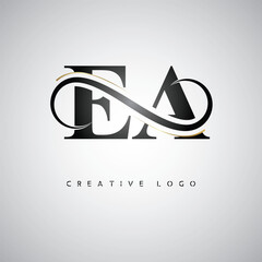  EA Creative Letter Logo with Infinity Symbol &ndash; Elegant Minimal Monogram Design for Premium Business Branding, Identity, and Modern Typography"