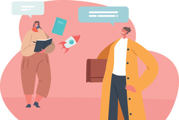 Businesswoman partnership and collaboration vector illustration