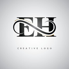  EH Creative Letter Logo with Infinity Symbol – Elegant Minimal Monogram Design for Premium Business Branding, Identity, and Modern Typography