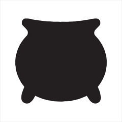 Witch's cauldron silhouette vector icon for Halloween