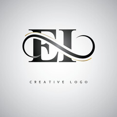  EI Creative Letter Logo with Infinity Symbol – Elegant Minimal Monogram Design for Premium Business Branding, Identity, and Modern Typography