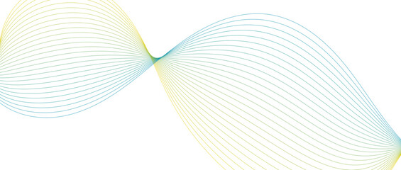 Abstract wave lines in blue yellow gradient on minimalist background. Futuristic and dynamic look, perfect for tech, digital, and modern design projects.