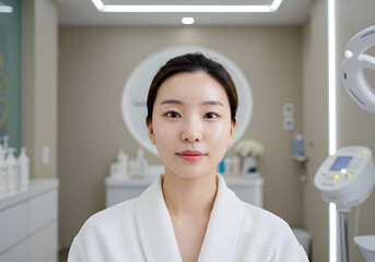 Woman at a skincare clinic