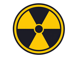Obraz premium a simple flat 2d icon of the radiation symbol, minimalist design, solid yellow and black colors, clean sharp lines, no shadows, isolated on a plain white background