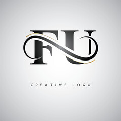  FU Creative Letter Logo with Infinity Symbol – Elegant Minimal Monogram Design for Premium Business Branding, Identity, and Modern Typography