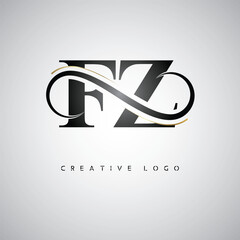  FZ Creative Letter Logo with Infinity Symbol – Elegant Minimal Monogram Design for Premium Business Branding, Identity, and Modern Typography