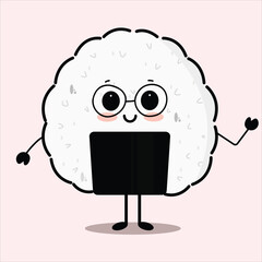 Cute Kawaii Rice Roll Characters with Expressions – Japanese Food Cartoon Vector Set