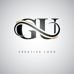  GU Creative Letter Logo with Infinity Symbol – Elegant Minimal Monogram Design for Premium Business Branding, Identity, and Modern Typography