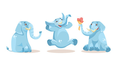 Discover Playful Blue Elephants in a Vibrant and Fun Cartoon Style That Everyone Will Love