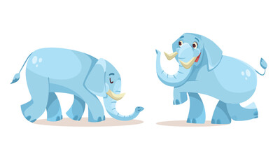 A cheerful and vibrant illustration of playful blue elephants designed specifically for kids