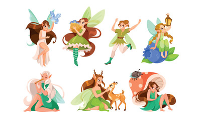 Charming and Enchanting Fairy Illustrations in a Beautifully Vibrant Pixel Art Style