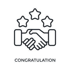 Fototapeta premium Congratulation Icon Outline Style. Vector Illustration For Graphic Design