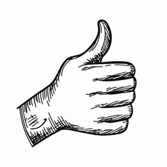 Hand-drawn thumbs up graphic