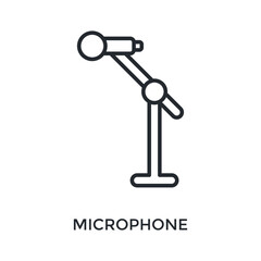 Microphone Icon Outline Style. Vector Illustration For Graphic Design