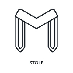 Stole Icon Outline Style. Vector Illustration For Graphic Design