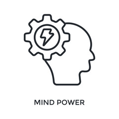 Mind Power Icon Outline Style. Vector Illustration For Graphic Design