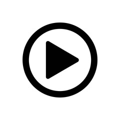 Simple Black and White Play Icon A Minimalist Design Element