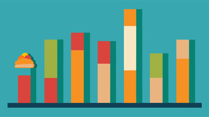 A bar graph with bars of varying widths demonstrating the unequal distribution of food production across different regions.. Vector illustration